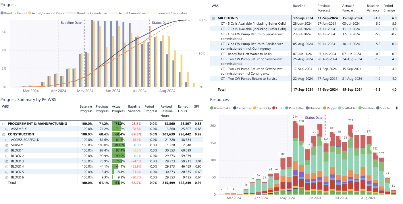 ECS Dashboard - Power BI reporting for Primavera P6